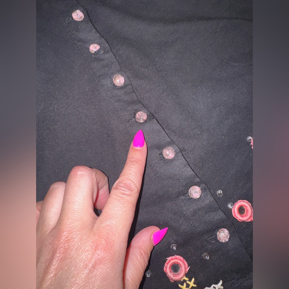 Betsey Johnson New York vintage y2k sequin beaded embroidered cardigan medium - Picture 12 of 12